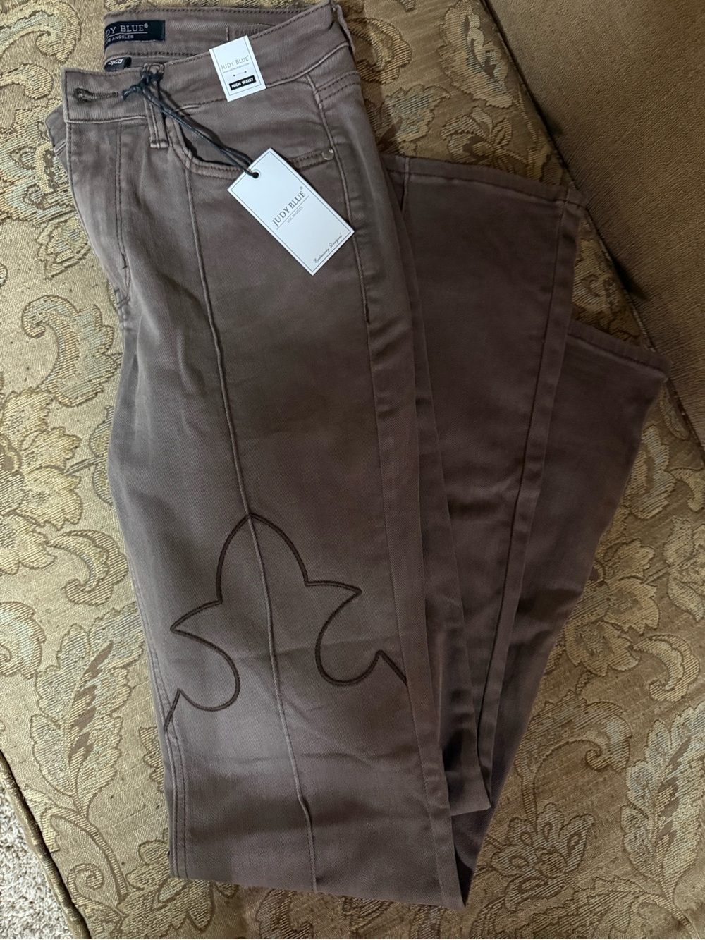 Judy Blue Brown Embroidered Bootcut Pants